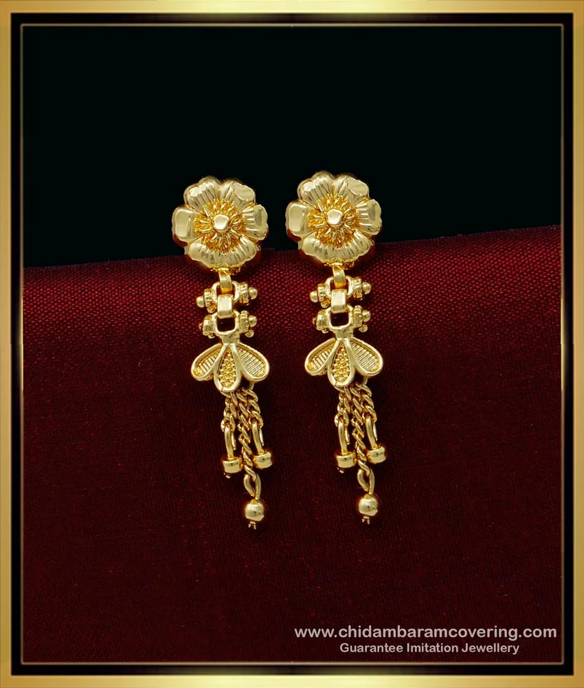 Gold Womens Earrings Designs With Price and Weight For Daily Use VSMJ  Thane