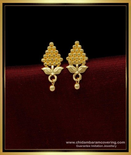 ERG1439 - Unique Grapes Design Earrings Gold Plated Small Studs for Daily Use