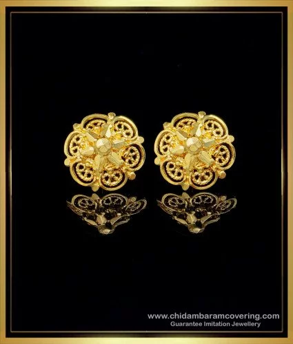 Pipa Bella Flower-Shaped Golden Stud Earrings – www.pipabella.com