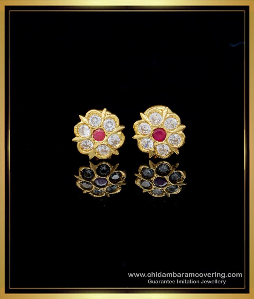 impon earrings, gold earrings for daily use, impon 5 metal jewellery, Impon kammal, Impon stud Earrings, Panchaloha Earrings, 
