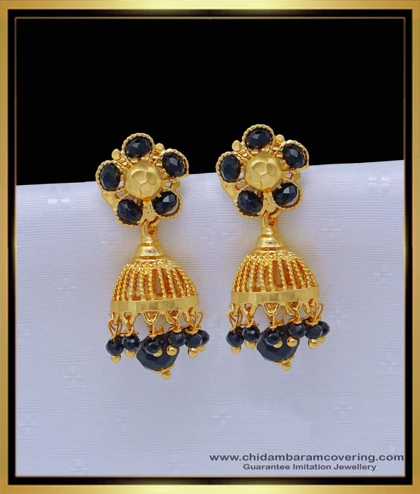 Shop 22K Indian Gold Earrings Online | Statement Jadau Chandbali Earrings