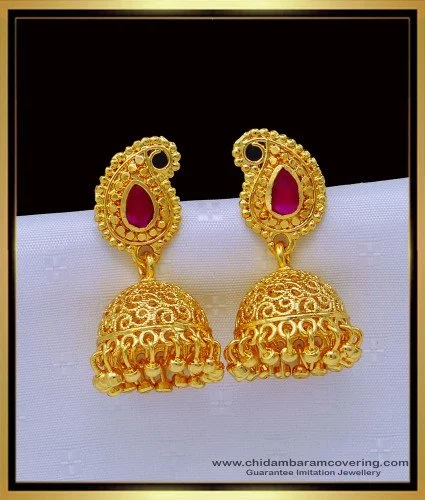 One Gram Gold Ghungroo Jhumkas - South India Jewels