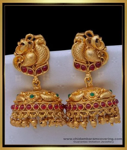 Antique Gold Finished Goddess Lakshmi Jhumkas / Women Jhumki Earrings /  Bridal Earrings / Temple Jhumka Earrings - Etsy