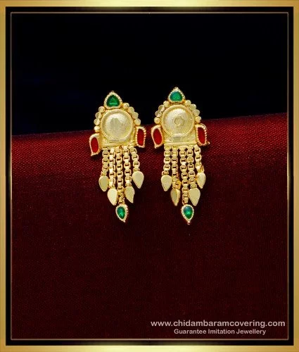 22Kt Plain Gold Earrings (1.420 Grams) for daily wear – Mohan Jewellery