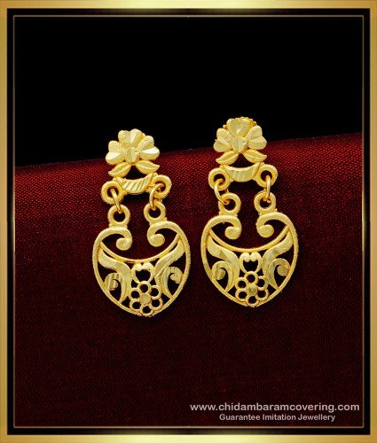 ERG1529 - One Gram Gold New Model Light Weight Women Gold Earrings Design