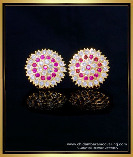ERG1557 - First Quality Impon Stud Earrings Five Metal Jewellery Online Shopping