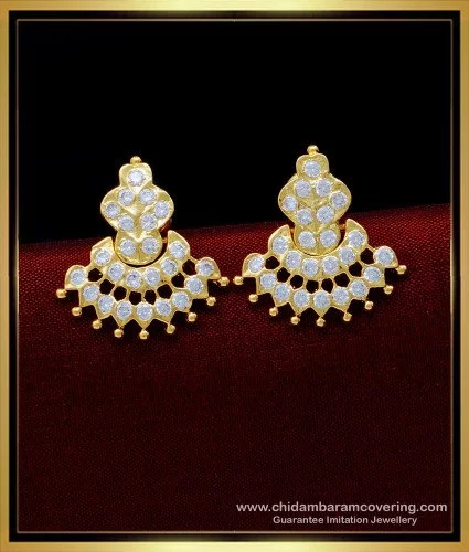 18K Gold '2 in 1' Detachable Diamond Jhumkas - Diamond Dangle Earrings with  Color Stones & South Sea Pearls - 235-DER1903 in 12.800 Grams