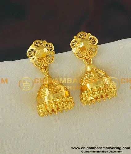 Flipkart.com - Buy manohar Fancy stylish Gold plated Golden Jhumki/jhala earring  Gold Design (MG609 J) Brass Jhumki Earring Online at Best Prices in India