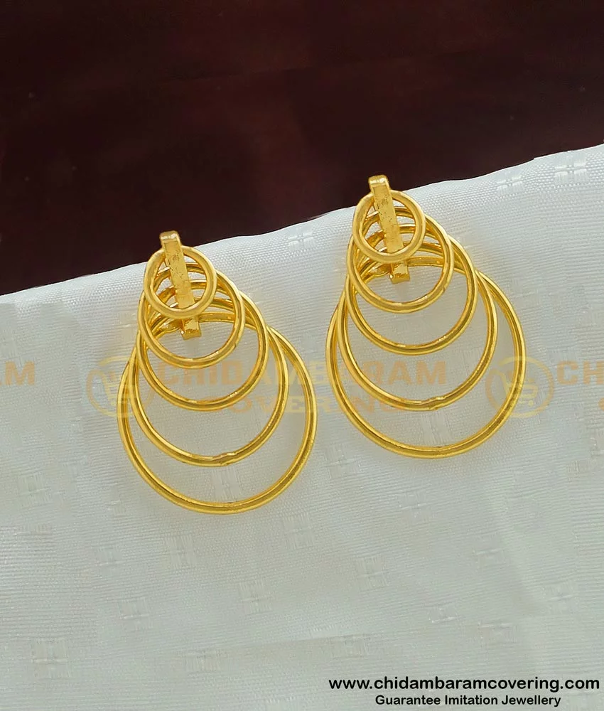 Buy Trendy Daily Wear Gold Plated 2 In 1 Stud Earring Designs for Ladies