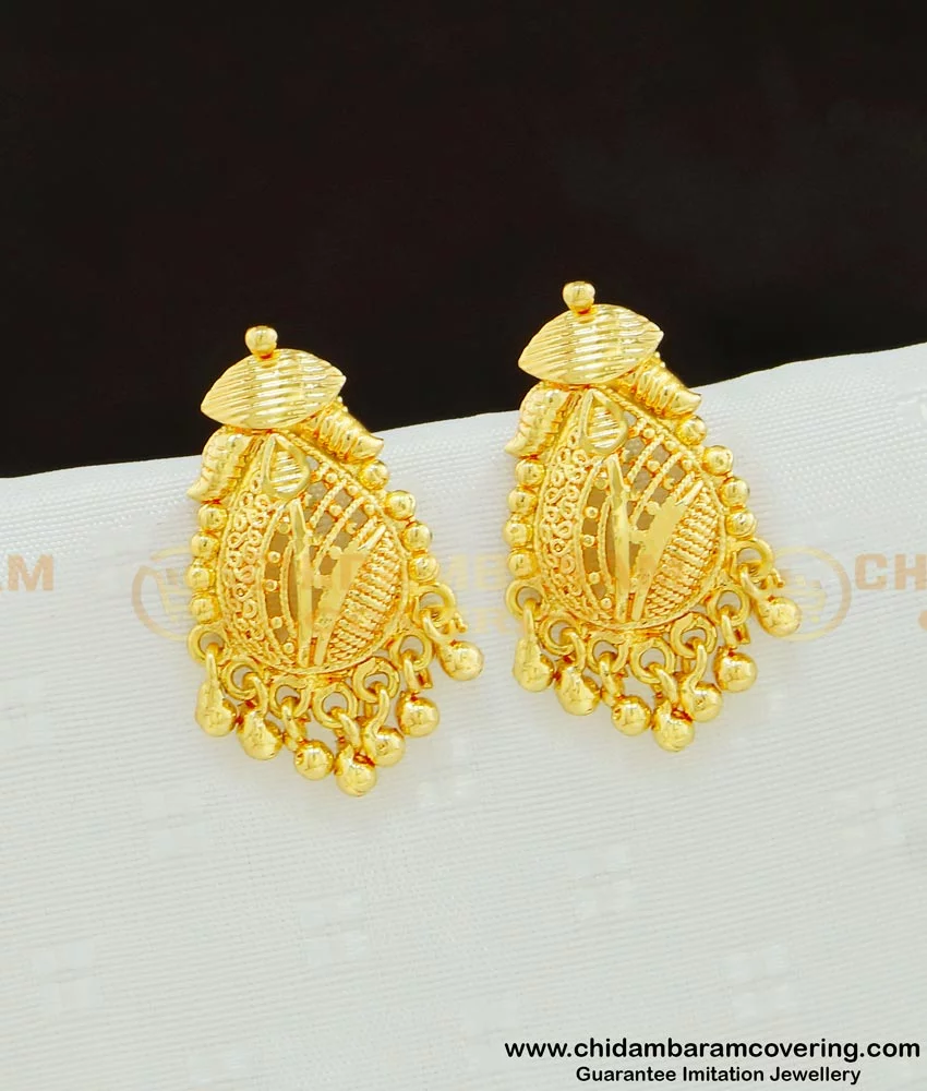 erg612 one gram gold plated daily wear small size studs earring for women 1