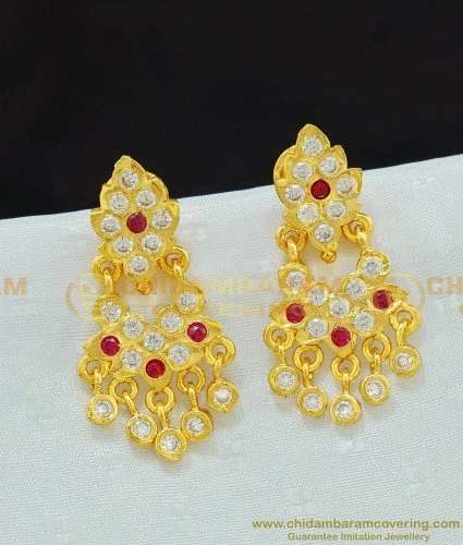 Buy quality Gold With Color Stone Tops Earrings in Ahmedabad-megaelearning.vn