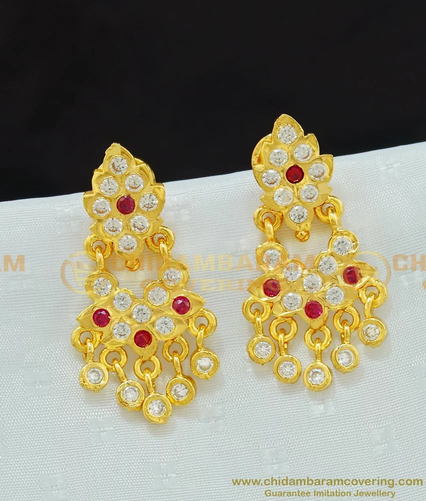 Latest Gold Stone Earrings - South India Jewels-megaelearning.vn