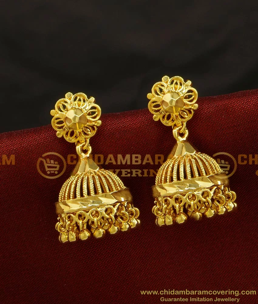 Flipkart.com - Buy Panachee ONE GRAM GOLD PLATED GOLD JHUMKA EARRINGS &  KAAN CHAINS COMBO Alloy Jhumki Earring Online at Best Prices in India