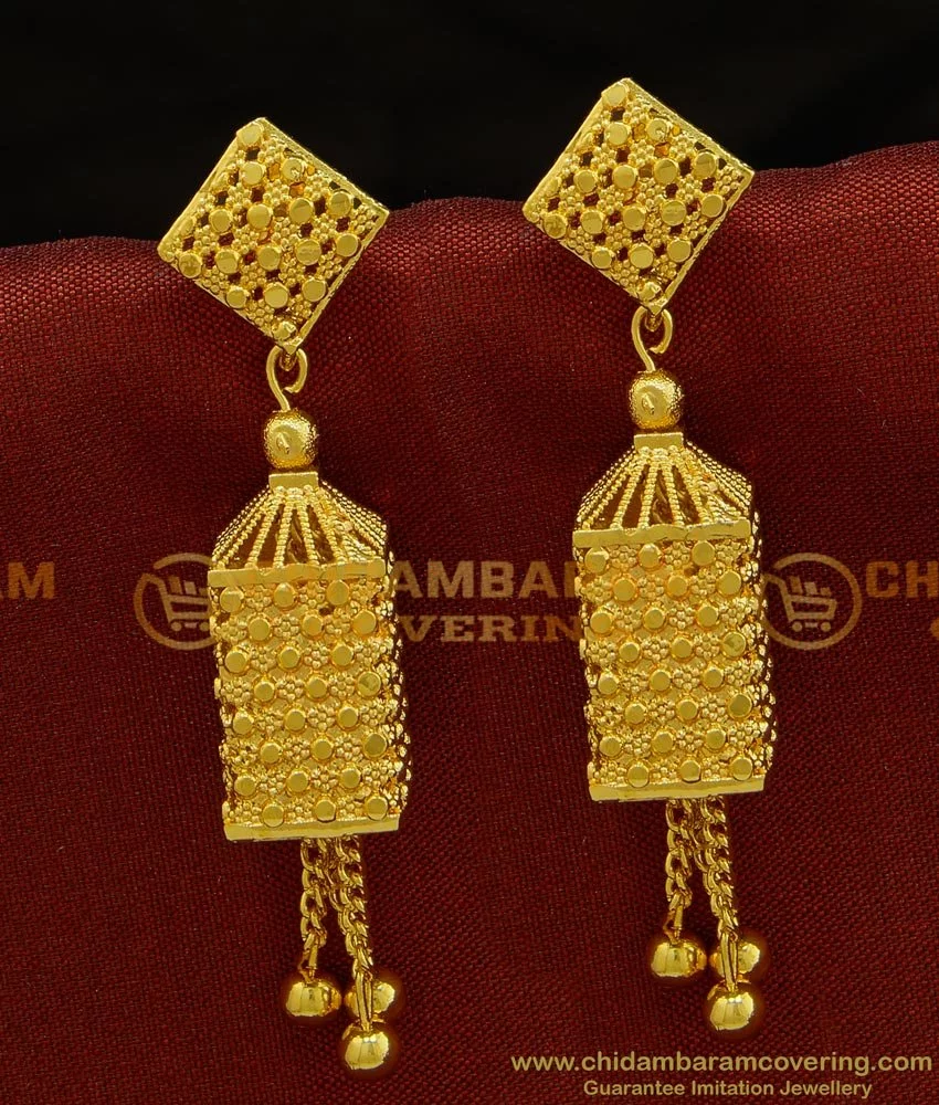 erg709 new model bridal wear gold design gold danglers earring collections buy online 1
