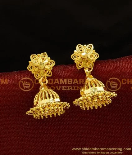 Shining Jewel - By Shivansh Women's 24K Gold Medium Size Jhumki Earring  with Pearls (Golden) : Amazon.in: Jewellery