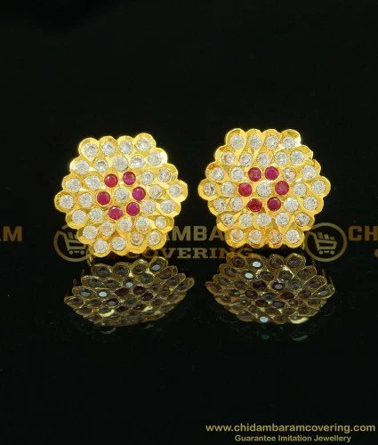 Gold earrings that have stone designs on Craiyon