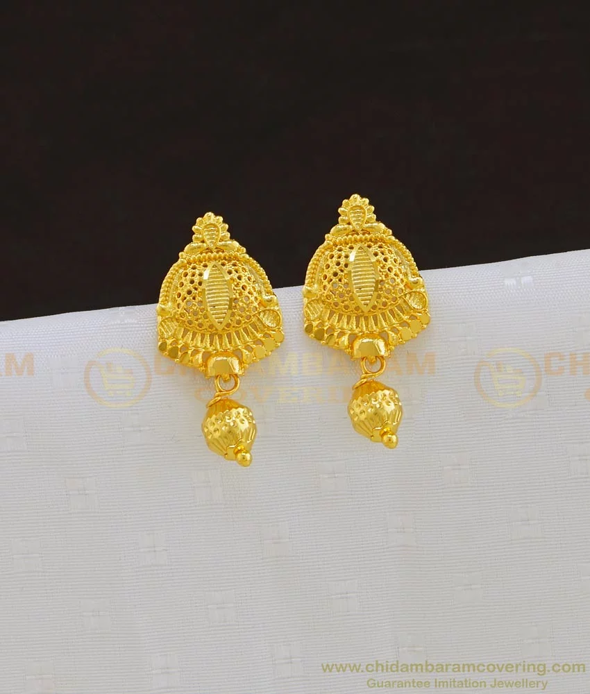 Latest Pure Gold Ear Studs Designs | Latest Gold Earrings Designs With  Weight | T. F… | Gold earrings indian, Gold jewellery design necklaces, Gold  jewelry earrings