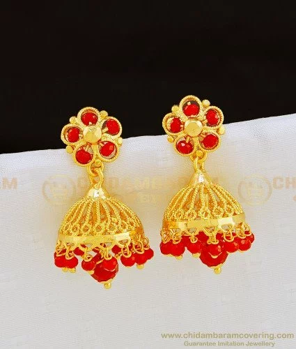 Shining Jewel Small Size Gold Plated Jhumka Earrings for women (SJ_166