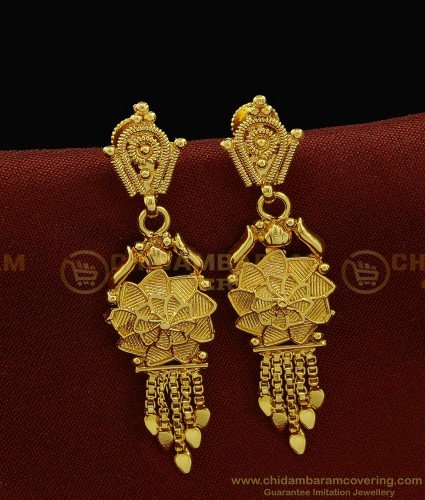 ERG928 - Attractive Flower Design Daily Wear Guaranteed Covering Earrings Fashion Jewellery Online