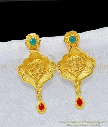 Trendy CZ Zircon Hanging earrings studded with White synthetic stones, with  gold Polish. | Pink jewelry, Indian jewellery design earrings, Pearl  earrings wedding