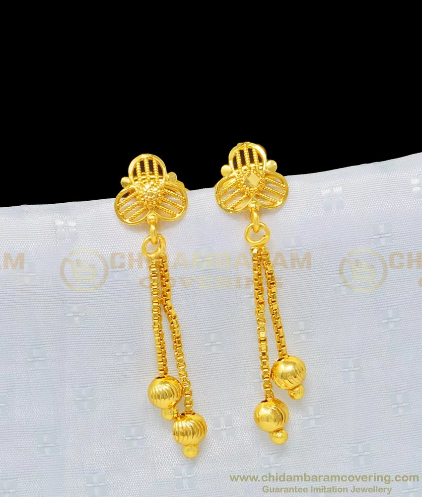 Yellow Chimes Ear Chains for Women American Diamond Ear Chain – GlobalBees  Shop