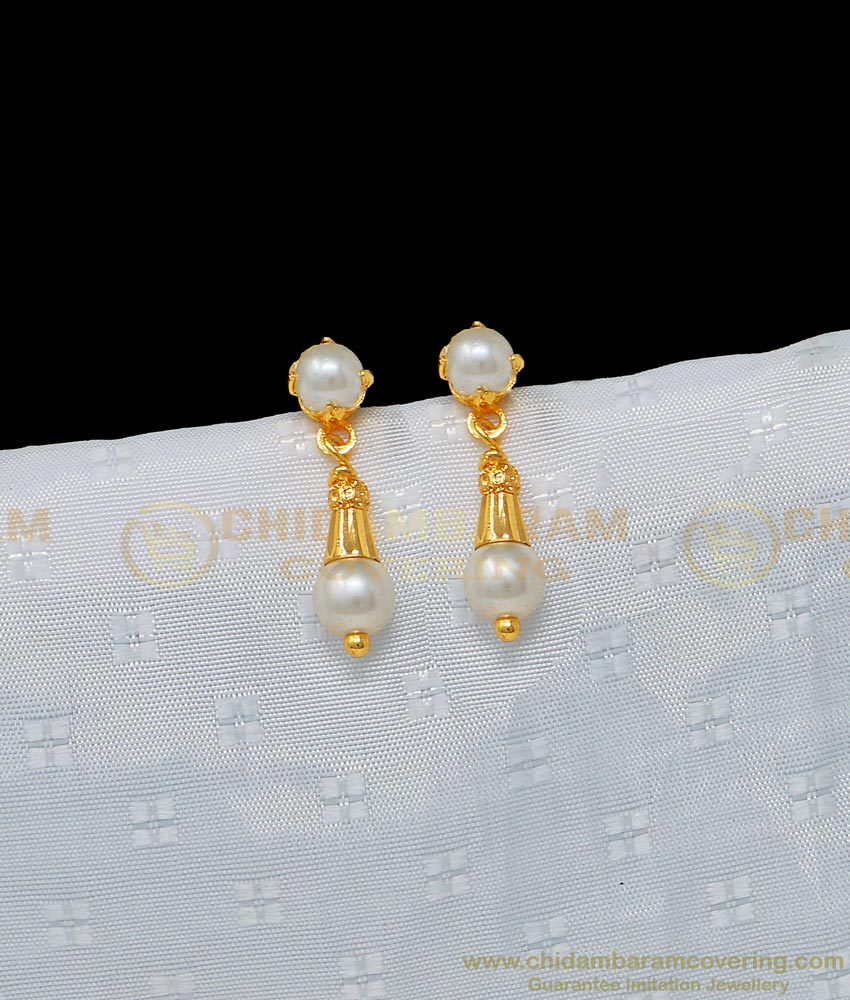 gold pearl earrings online, pearl earrings, pearl earring, kids pearl earring, 