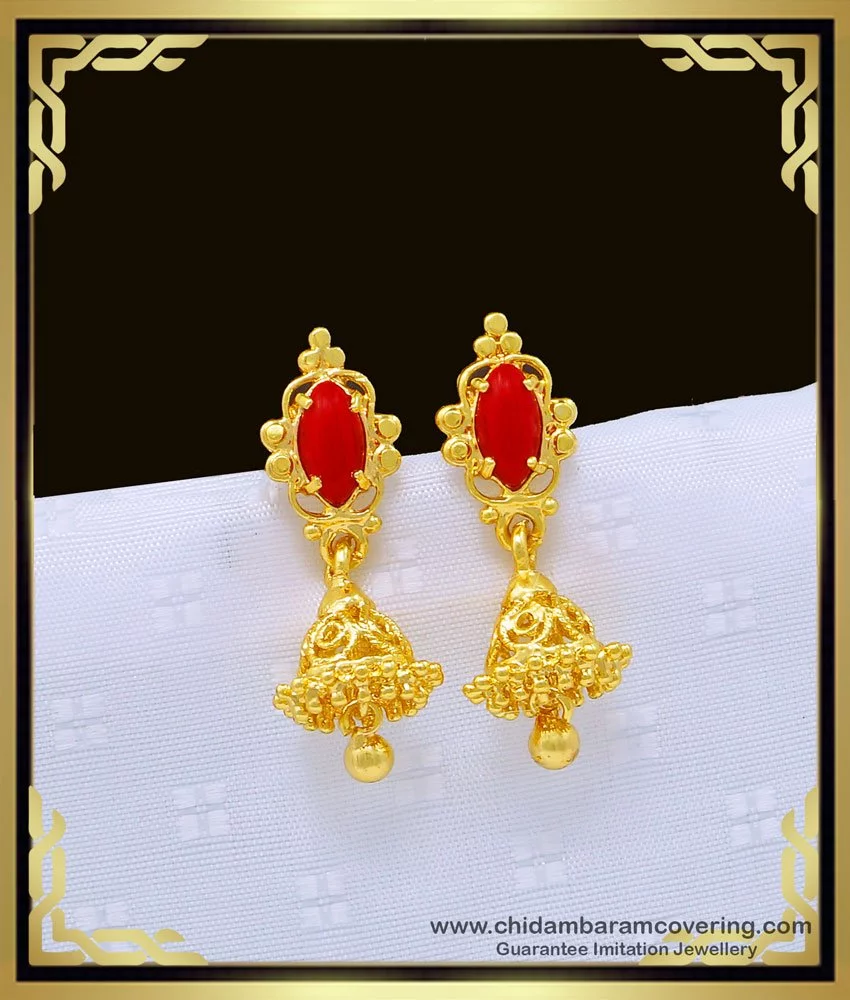 Small Gold Earrings Designs - South India Jewels | Gold earrings studs  simple, Small earrings gold, Gold earrings models