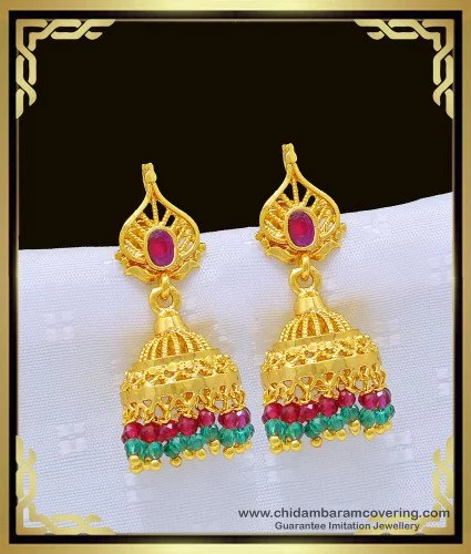 ZEVAR I Indian Traditional Handmade Jhumki Earrings With Maangtika – Zevar