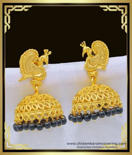 Buy Gold Plated Handcrafted Designer Jhumka Earrings for Women Online at  Silvermerc | SBE10A_539 – Silvermerc Designs