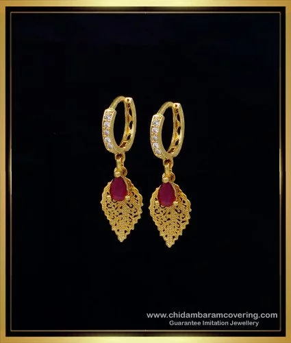 Gold Bali Earrings 22 Kt - ErHp24872 - 22 Kt Gold Bali Earrings. Earrings/  Bali are excellently designed with jhumki. Fine Filigree work a