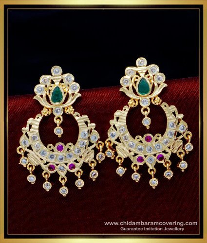 ERG1575 - Beautiful Wedding Collection Five Metal Chandbali Impon Earrings Designs