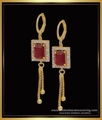 Classic Ethnic Red Flower Jhumka Earrings For Women Vintage Boho Indian  Jewelry Gold Color Bell Tassel Dangle Earrings