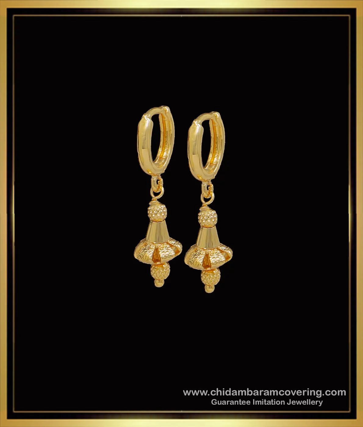 Drop Earring Golden 1 Gram Gold Earrings at Rs 300/pair in Pithapuram | ID:  26987362297