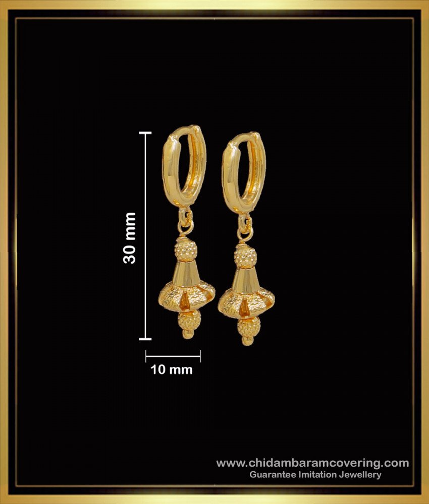 Latest 1 Gram Gold Daily Use Hoop Earrings for Kids