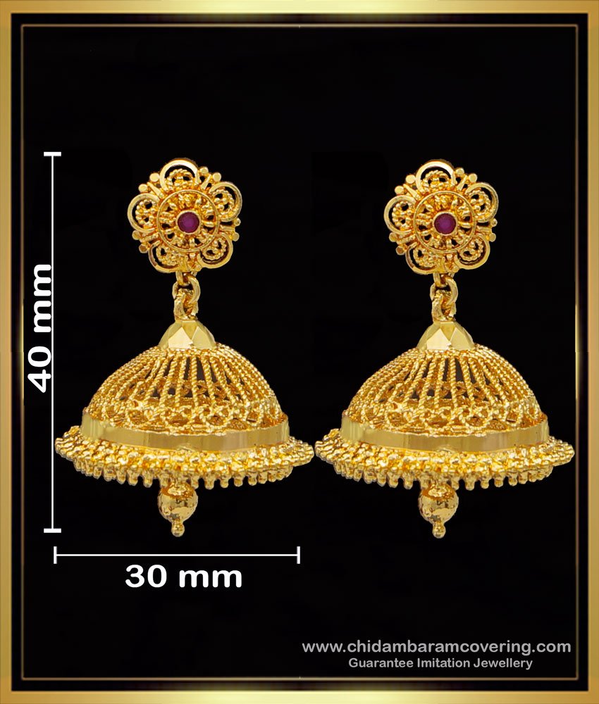 Traditional Gold Design Big Jhumka Earrings Online Shopping