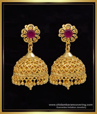 ERG1605 - First Quality Guaranteed Gold Plated Jhumka Earrings Online