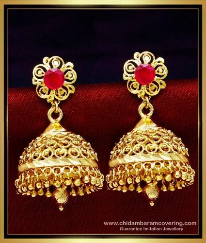 Stone Studded Jhumka Style Earrings : JPM5551