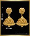traditional jhumkas online, 1 gram gold earrings online, gold plated jhumka earrings, jimikki kammal designs, bridal jhumkas online shopping