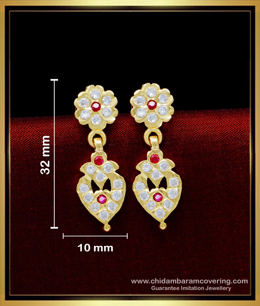 Attractive Ad Stone Gold Plated Impon Earring for Girls