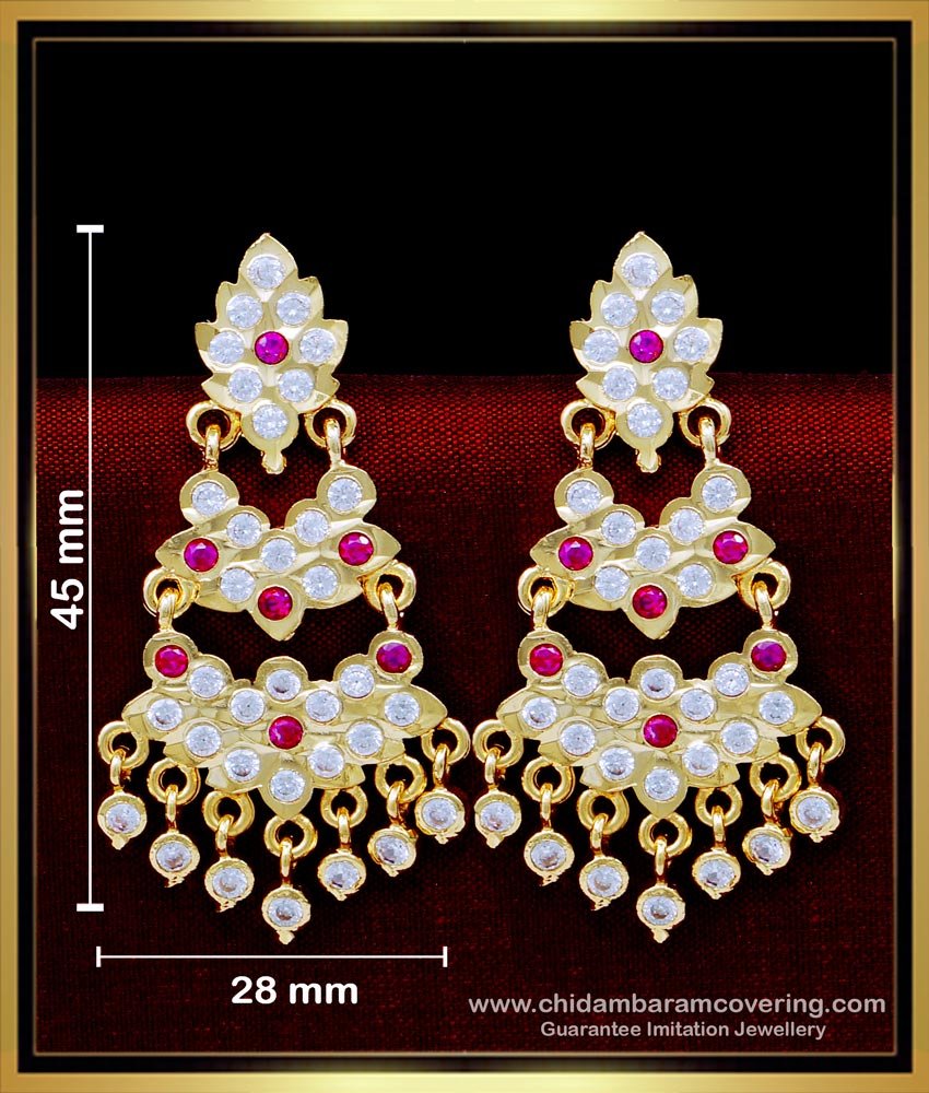 Traditional Two Step Earrings Gold Design Impon Jewellery Online