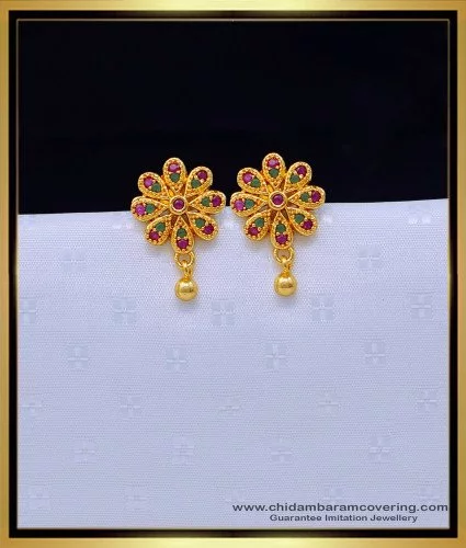 Imperial Real Diamond Earring Design with Linear Stone Setting and Rose Gold  Tint - Reeya LifeStyle