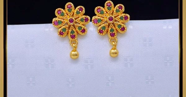 Flower Love 1 Gram Gold Earring in Nellore at best price by Rich Gold Women  Shopppy - Justdial