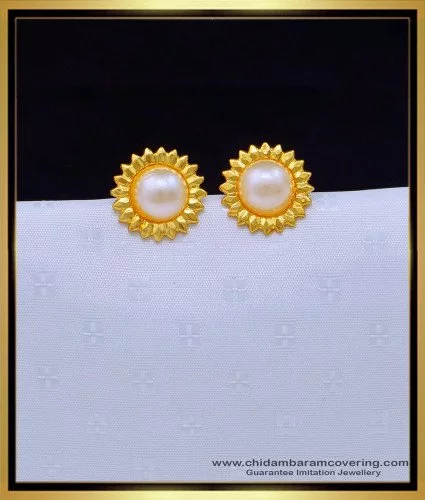 erg1645 beautiful pearl earrings artificial 1 gram gold jewellery 1