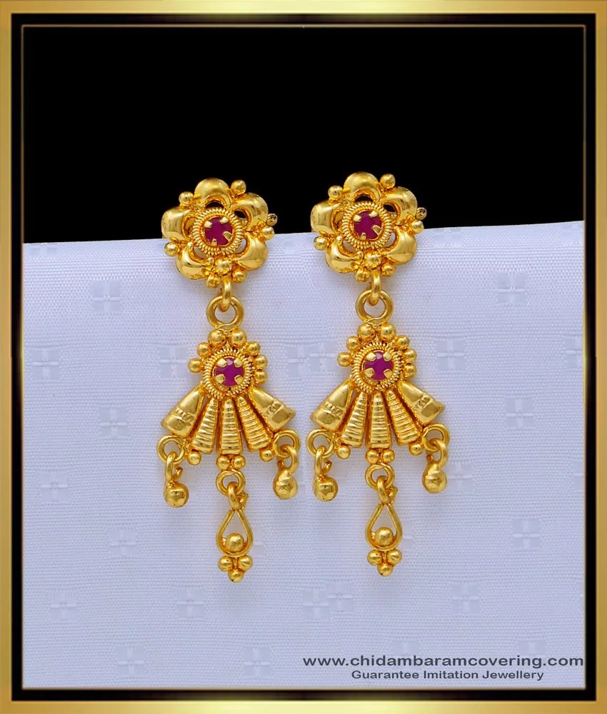 Simple gold earring design on Craiyon