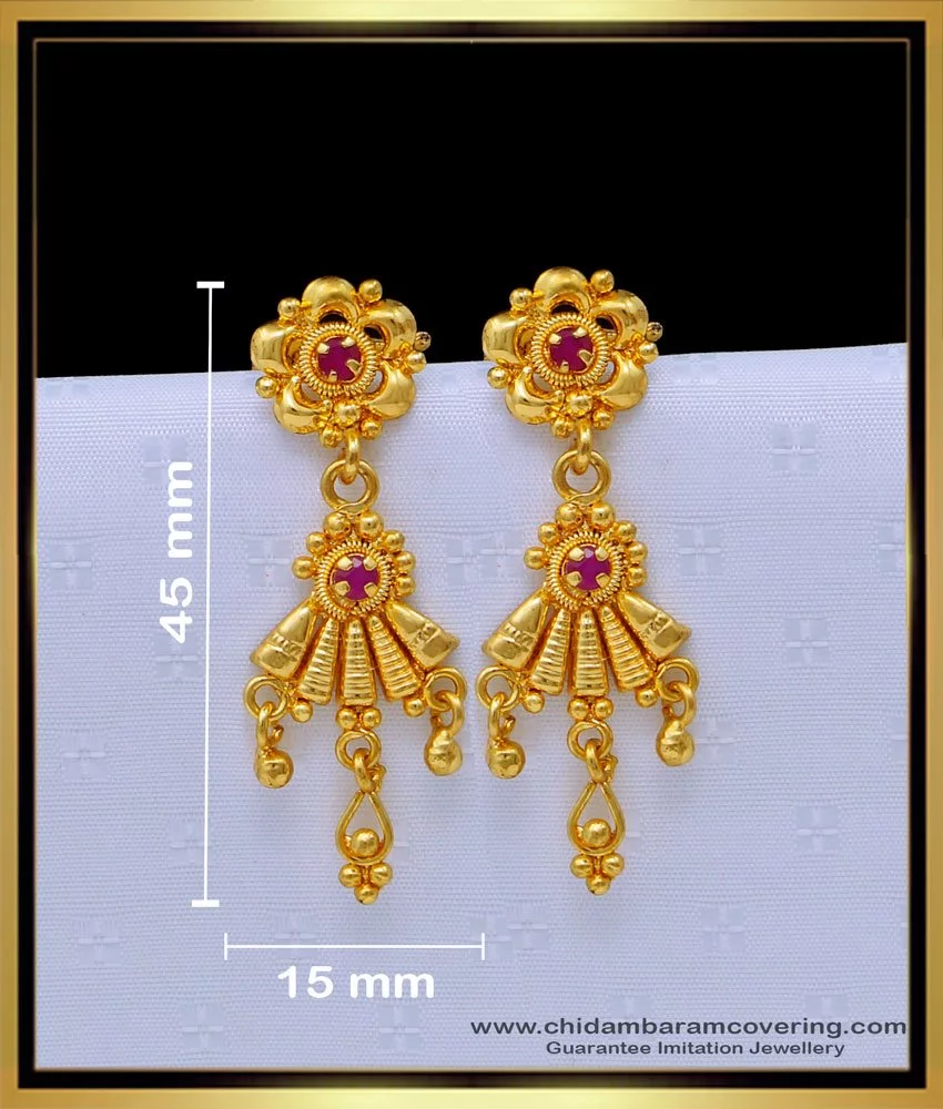 Buy Gold Plated Traditional Simple Gold Earrings Designs for Daily Use-tiepthilienket.edu.vn
