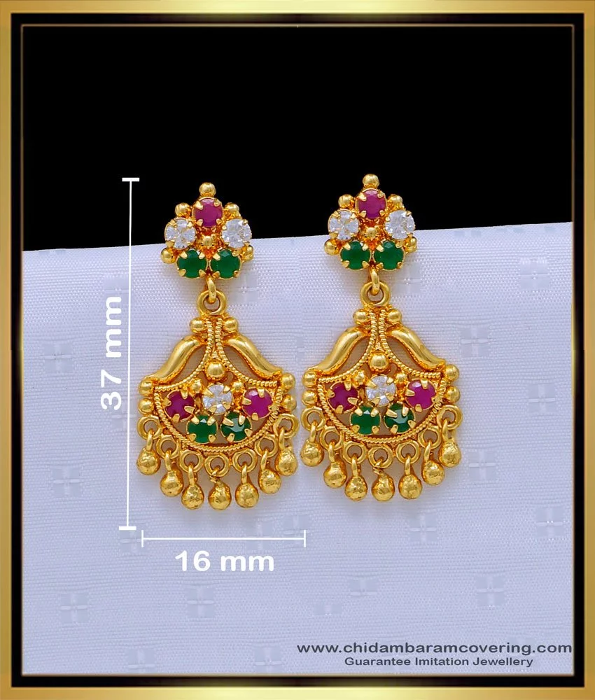 Flipkartcom  Buy S L GOLD S L GOLD 1 Gram Micro Plated red stone Design  Earring For Womens and Copper Jhumki Earring Online at Best Prices in India