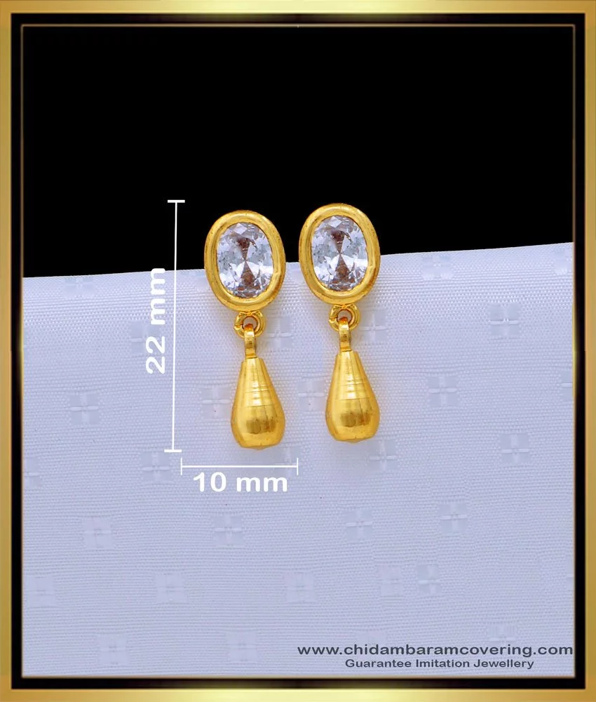 22K Gold Earrings For Baby with Cz - 235-GER15972 in 1.050 Grams