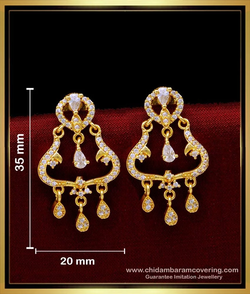 Buy First Quality Multi Stone 1 Gram Gold Earrings Online