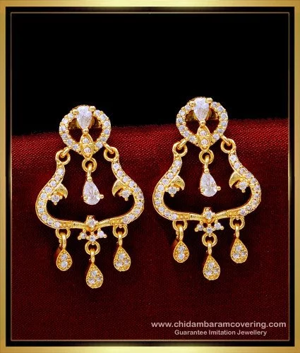 Gold Double Heart Drop Earrings – OUZEL