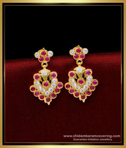 ERG1674 - 1 Gram Gold Jewellery Impon Earrings Designs for Girls